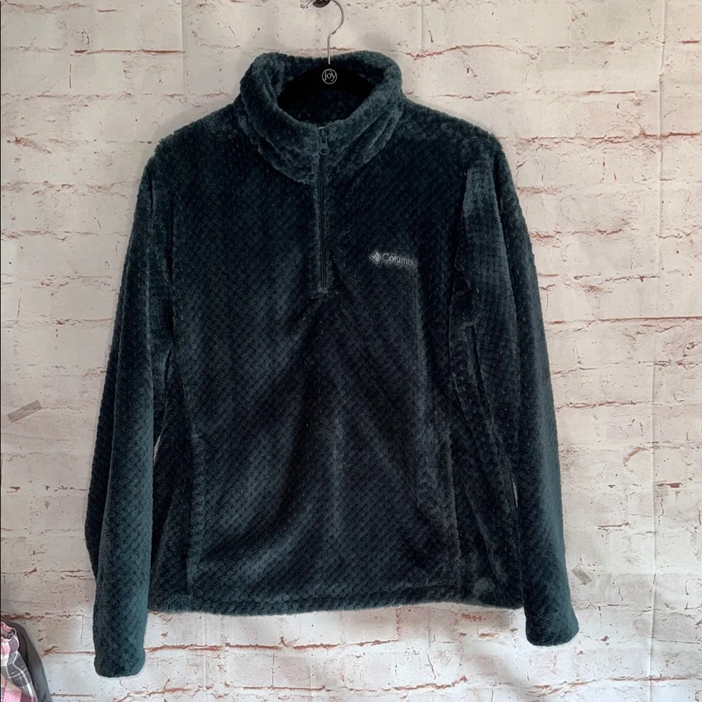COLUMBIA 1/4 Zip Womens Serpa Fleece Pullover Lightweight Jacket Large Green L
